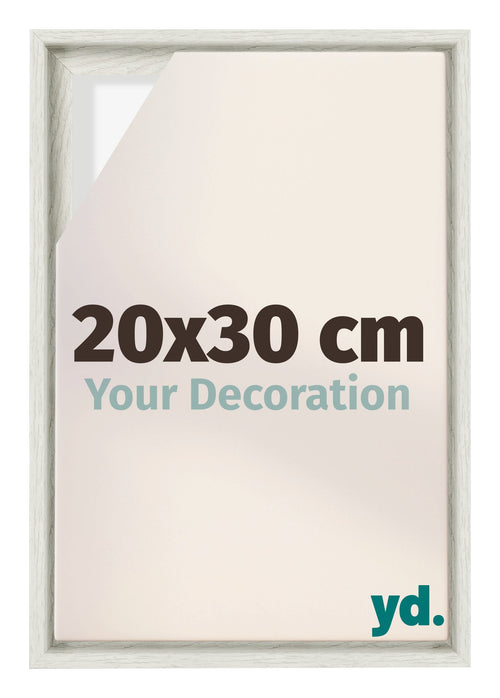 Lyon MDF Canvas Floater Frame 20x30cm White Wash Voorzijde Maat | Yourdecoration.co.uk