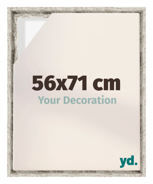 Lyon MDF Canvas Floater Frame 56x71cm White Vintage Voorzijde Maat | Yourdecoration.co.uk