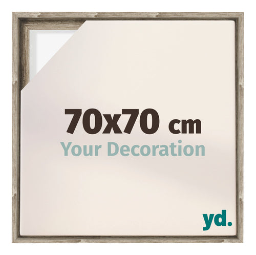 Lyon MDF Canvas Floater Frame 70x70cm Sonoma Oak Voorzijde Maat | Yourdecoration.co.uk