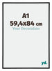 Annecy Plastic Photo Frame 59 4x84cm A1 Black Matt Front Size | Yourdecoration.co.uk