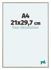 Austin Aluminium Photo Frame 21x29 7cm A4 Champagne Front Size | Yourdecoration.co.uk