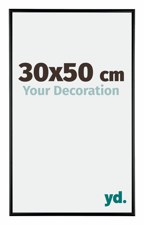 Austin Aluminium Photo Frame 30x50cm Black High Gloss Front Size | Yourdecoration.co.uk