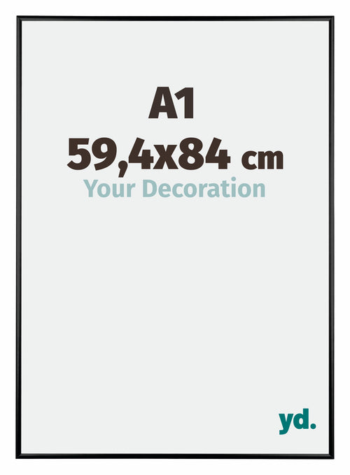 Austin Aluminium Photo Frame 59 4x84cm A1 Black High Gloss Front Size | Yourdecoration.co.uk