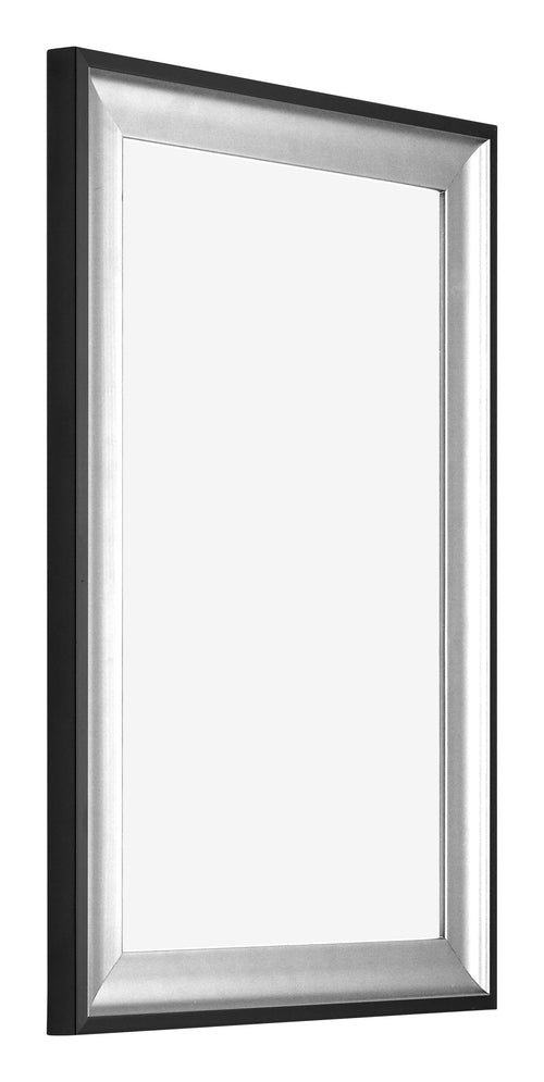 Birmingham Wooden Photo Frame 60x85cm Black Silver Polished Front Oblique | Yourdecoration.co.uk