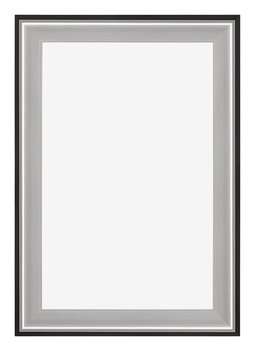 Birmingham Wooden Photo Frame 60x85cm Black Silver Polished Front | Yourdecoration.co.uk
