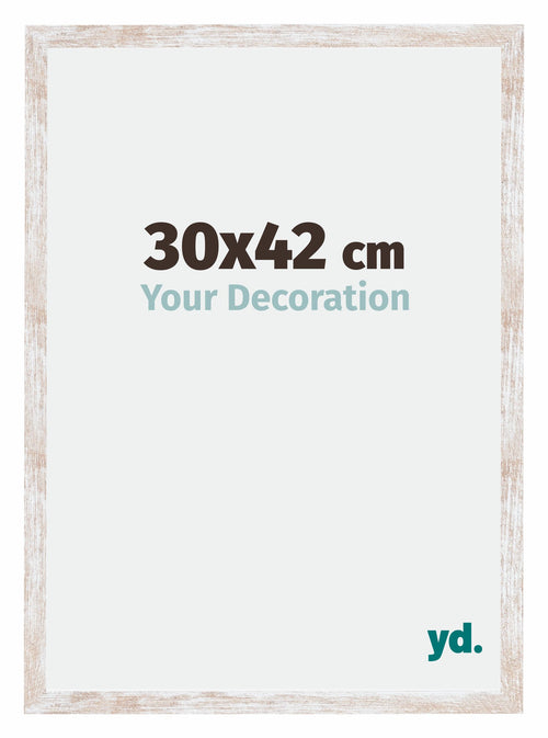 Catania MDF Photo Frame 30x42cm White Wash Size | Yourdecoration.co.uk
