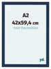 Como MDF Photo Frame 42x59 4cm A2 Dark Blue Swept Front Size | Yourdecoration.co.uk