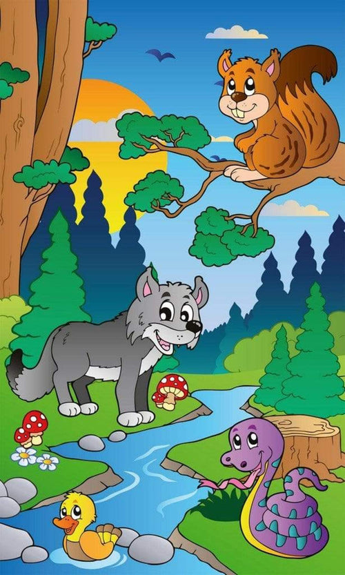 Dimex Forest Animals Wall Mural 150x250cm 2 Panels | Yourdecoration.co.uk