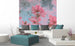 Dimex Pink Flower Abstract Wall Mural 225x250cm 3 Panels Ambiance | Yourdecoration.co.uk