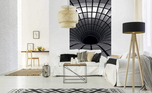 Dimex Silver Hole Wall Mural 150x250cm 2 Panels Ambiance | Yourdecoration.co.uk