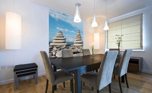 Dimex Stack of Stones Wall Mural 150x250cm 2 Panels Ambiance | Yourdecoration.co.uk