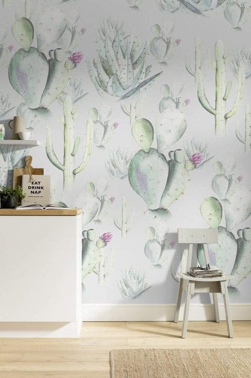 Komar Cactus Grey Non Woven Wall Mural 200x250cm 2 Panels Ambiance | Yourdecoration.co.uk