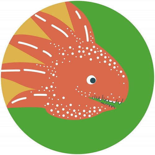Komar Little Dino Proto Self Adhesive Wall Mural 128x128cm Round | Yourdecoration.co.uk