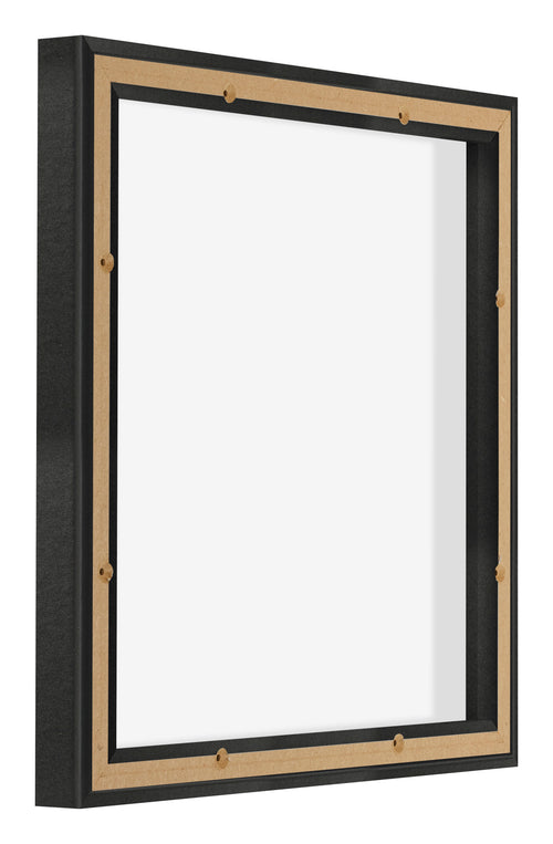 Lyon MDF Canvas Floater Frame 1 1 Black Matte Back Oblique | Yourdecoration.co.uk