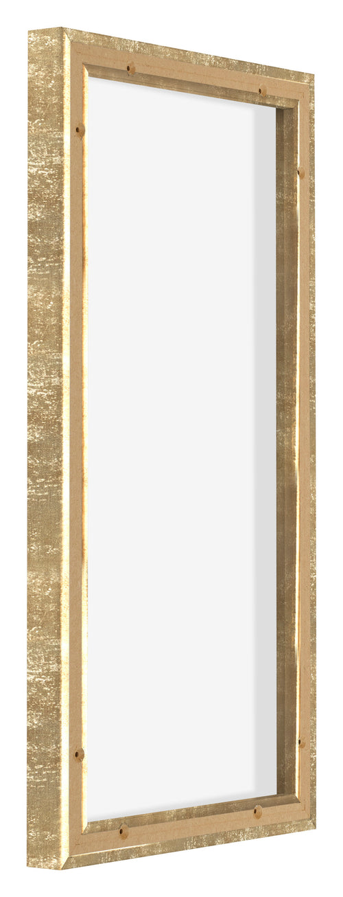 Lyon MDF Canvas Floater Frame 1 2 Gold Antique Back Oblique | Yourdecoration.co.uk