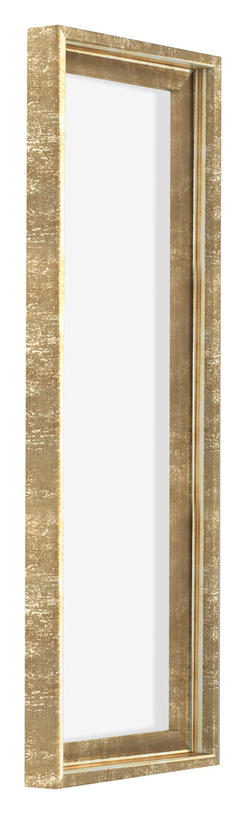 Lyon MDF Canvas Floater Frame 1 3 Gold Antique Front Oblique | Yourdecoration.co.uk