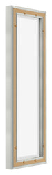 Lyon MDF Canvas Floater Frame 1 3 Silver Matte Back Oblique | Yourdecoration.co.uk