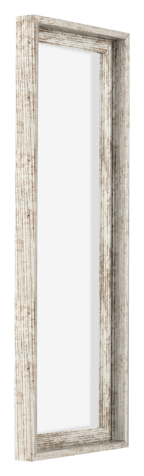 Lyon MDF Canvas Floater Frame 1 3 White Vintage Front Oblique | Yourdecoration.co.uk