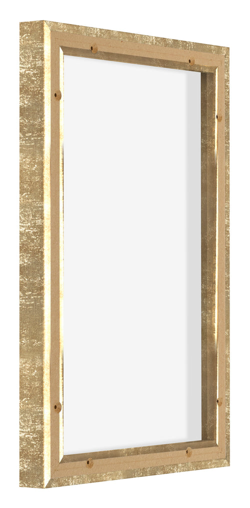 Lyon MDF Canvas Floater Frame 2 3 Gold Antique Back Oblique | Yourdecoration.co.uk