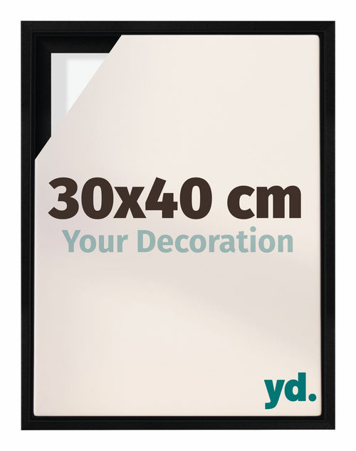 Lyon MDF Canvas Floater Frame 30x40cm Black Matte Front Size | Yourdecoration.co.uk