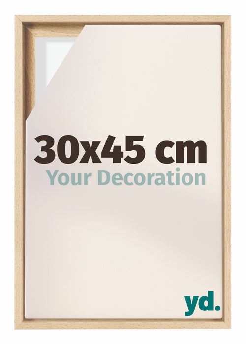 Lyon MDF Canvas Floater Frame 30x45cm Beech Front Size | Yourdecoration.co.uk