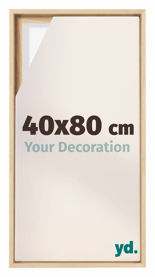Lyon MDF Canvas Floater Frame 40x80cm Beech Front Size | Yourdecoration.co.uk