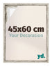 Lyon MDF Canvas Floater Frame 45x60cm White Vintage Voorzijde Maat | Yourdecoration.co.uk