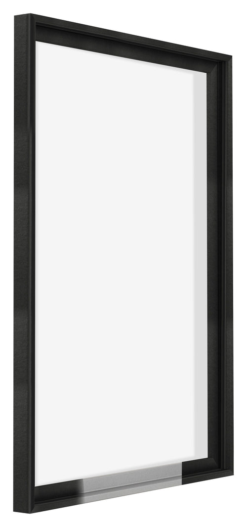 Lyon MDF Canvas Floater Frame 5 7 Black Matte Front Oblique | Yourdecoration.co.uk