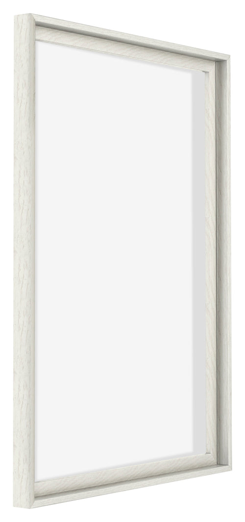 Lyon MDF Canvas Floater Frame 5 7 White Wash Front Oblique | Yourdecoration.co.uk