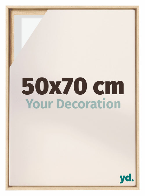 Lyon MDF Canvas Floater Frame 50x70cm Beech Front Size | Yourdecoration.co.uk