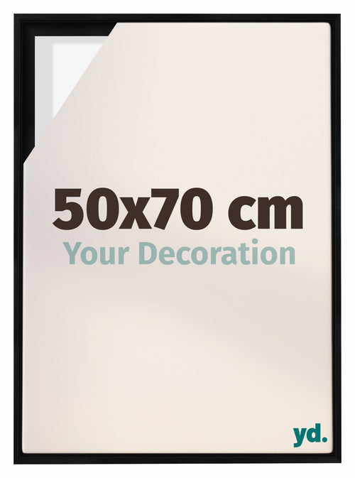 Lyon MDF Canvas Floater Frame 50x70cm Black Matte Front Size | Yourdecoration.co.uk