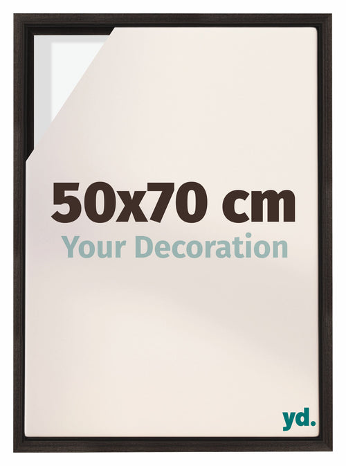 Lyon MDF Canvas Floater Frame 50x70cm Oak Dark Front Size | Yourdecoration.co.uk