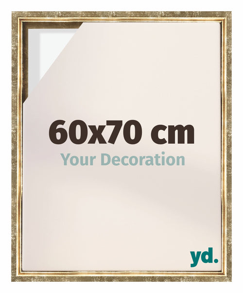 Lyon MDF Canvas Floater Frame 60x70cm Gold Antique Front Size | Yourdecoration.co.uk