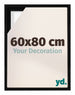 Lyon MDF Canvas Floater Frame 60x80cm Black Matte Front Size | Yourdecoration.co.uk