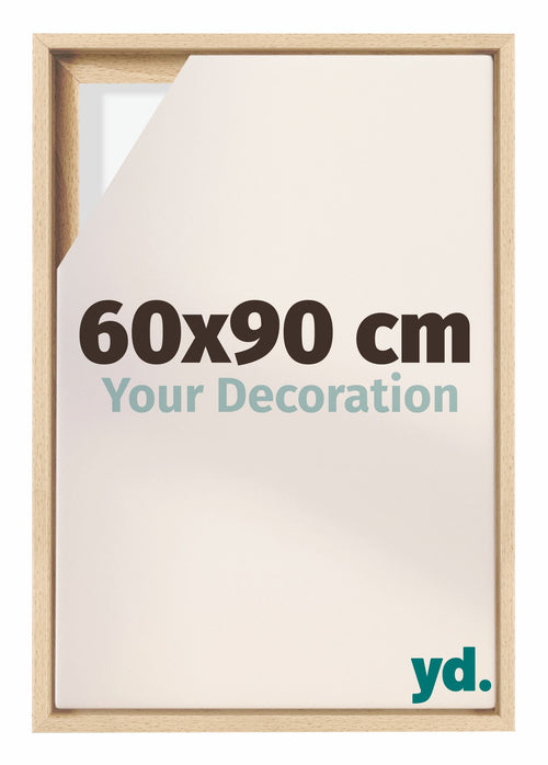 Lyon MDF Canvas Floater Frame 60x90cm Beech Front Size | Yourdecoration.co.uk
