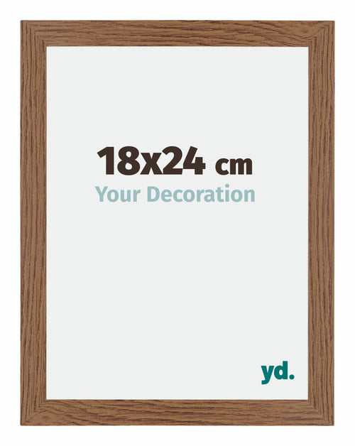 Mura MDF Photo Frame 18x24cm Oak Rustic Front Size | Yourdecoration.co.uk