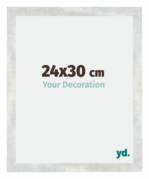 Mura MDF Photo Frame 24x30cm Silver Glossy Vintage Front Size | Yourdecoration.co.uk