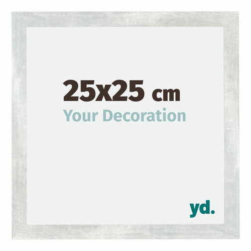 Mura MDF Photo Frame 25x25cm Silver Glossy Vintage Front Size | Yourdecoration.co.uk