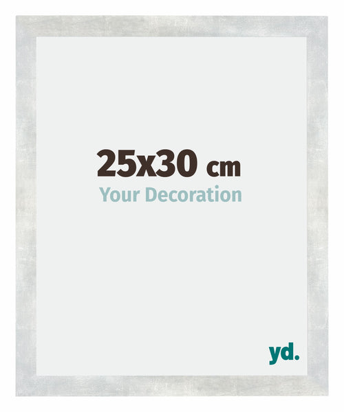 Mura MDF Photo Frame 25x30cm Silver Glossy Vintage Front Size | Yourdecoration.co.uk