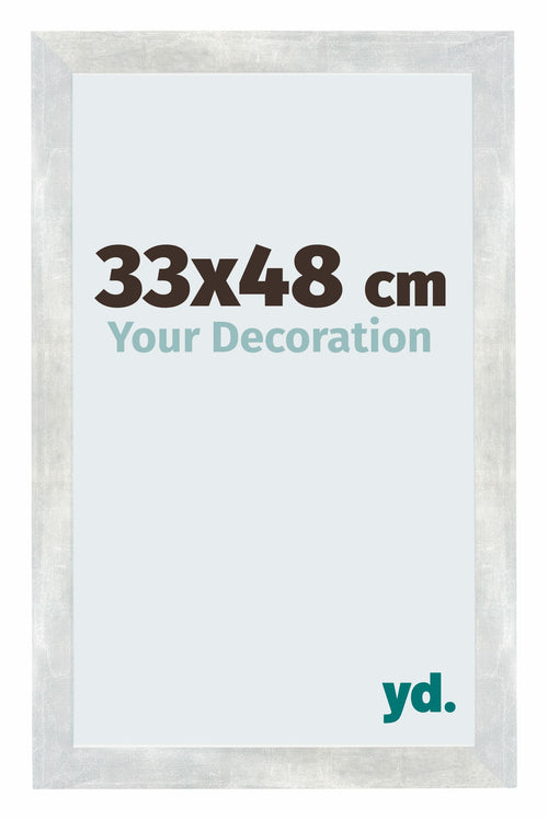 Mura MDF Photo Frame 33x48cm Argent Brillant Vintage Front Size | Yourdecoration.co.uk