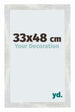 Mura MDF Photo Frame 33x48cm Argent Brillant Vintage Front Size | Yourdecoration.co.uk