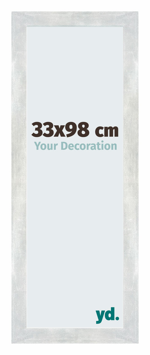 Mura MDF Photo Frame 33x98cm Argent Brillant Vintage Front Size | Yourdecoration.co.uk