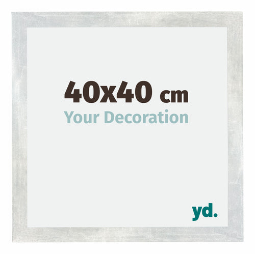 Mura MDF Photo Frame 40x40cm Silver Glossy Vintage Front Size | Yourdecoration.co.uk
