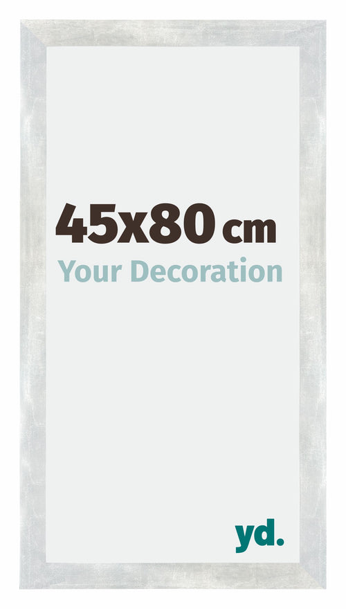 Mura MDF Photo Frame 45x80cm Silver Glossy Vintage Front Size | Yourdecoration.co.uk