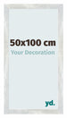 Mura MDF Photo Frame 50x100cm Silver Glossy Vintage Front Size | Yourdecoration.co.uk