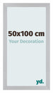 Mura MDF Photo Frame 50x100cm Silver Matte Front Size | Yourdecoration.co.uk