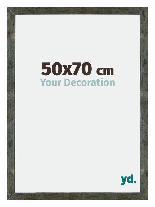 Mura MDF Photo Frame 50x70cm Blue Gold Melange Front Size | Yourdecoration.co.uk