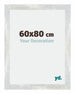 Mura MDF Photo Frame 60x80cm Silver Glossy Vintage Front Size | Yourdecoration.co.uk