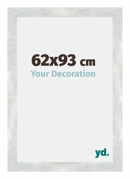 Mura MDF Photo Frame 62x93cm Silver Glossy Vintage Front Size | Yourdecoration.co.uk