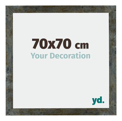 Mura MDF Photo Frame 70x70cm Blue Gold Melange Front Size | Yourdecoration.co.uk